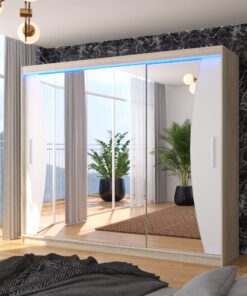 LED tükrös tolóajtós szekrény DIEGO 250