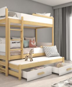 Háromszemélyes emeletes ágy Queen méretben