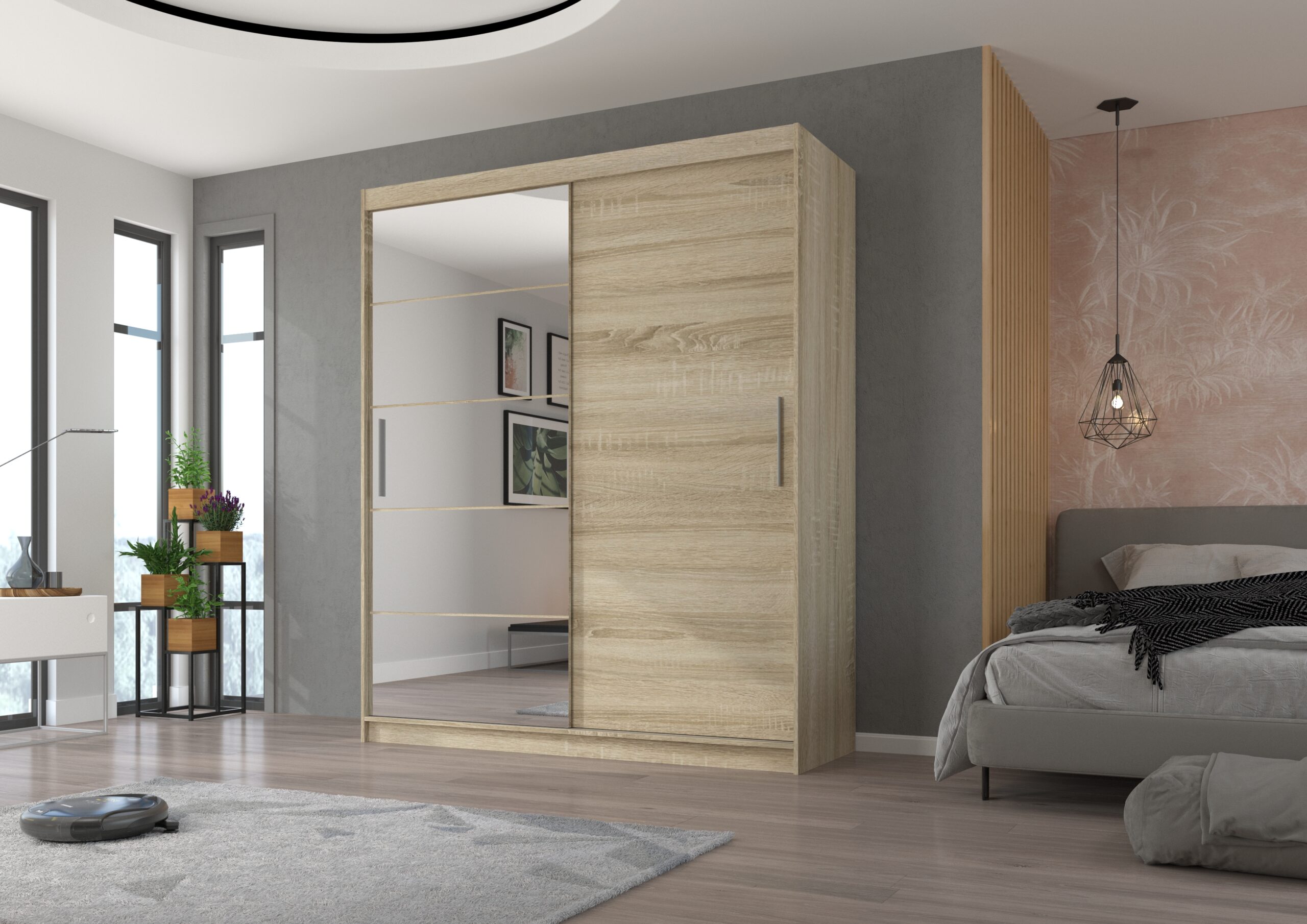 Tolóajtós szekrény tükörrel ESTI