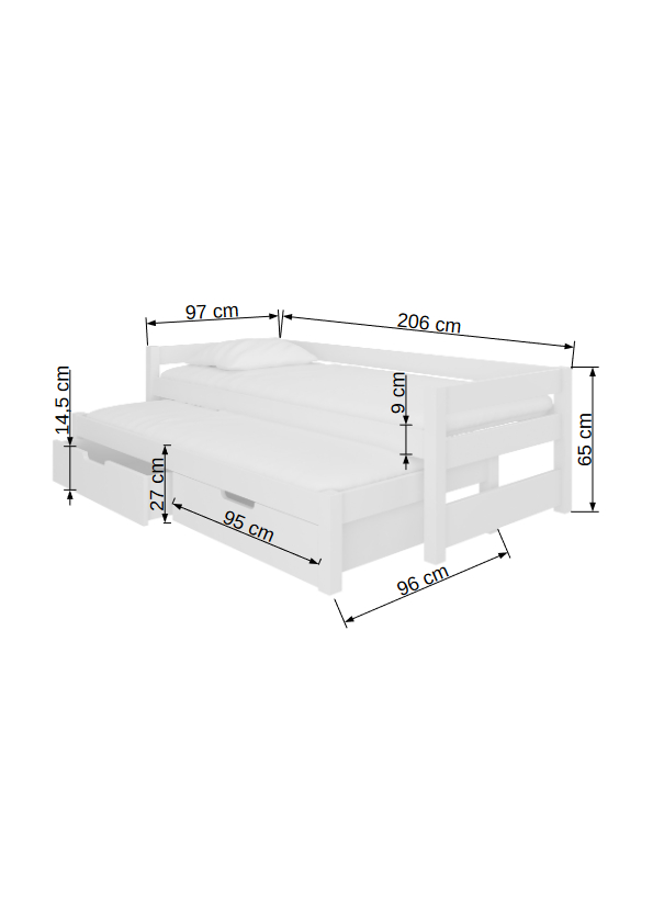Kétszemélyes ágy matracokkal FRAGA - Image 3
