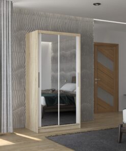 Biztonsági tükrös tolóajtós szekrény NEVIO 100