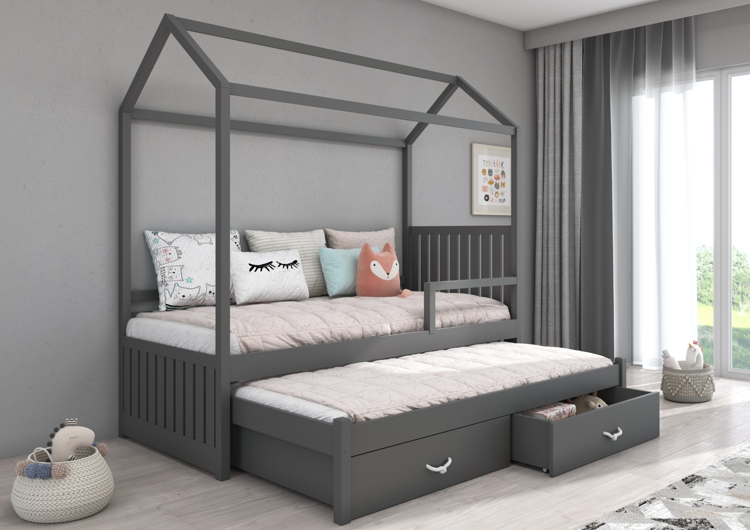 Kisház ágy korláttal JONASZEK