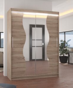 Tükörrel ellátott tolóajtós szekrény RENZO 150