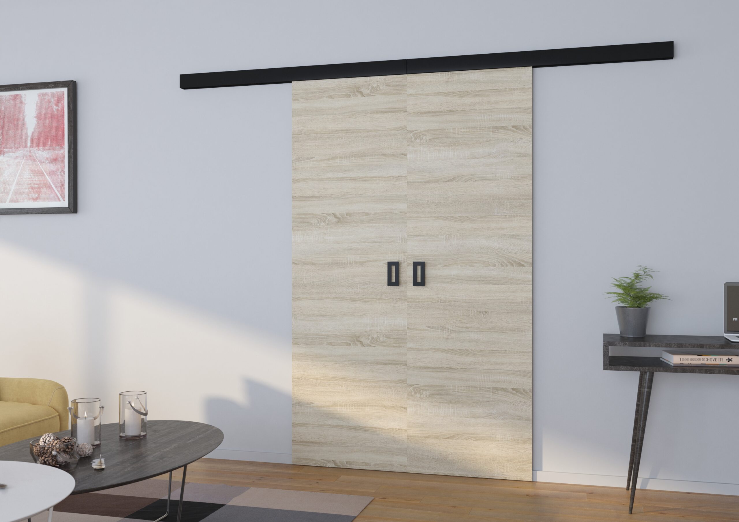 TOPPO kétszárnyú falra szerelhető tolóajtó