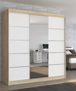 Biztonsági tükrös tolóajtós szekrény BERGEN 200