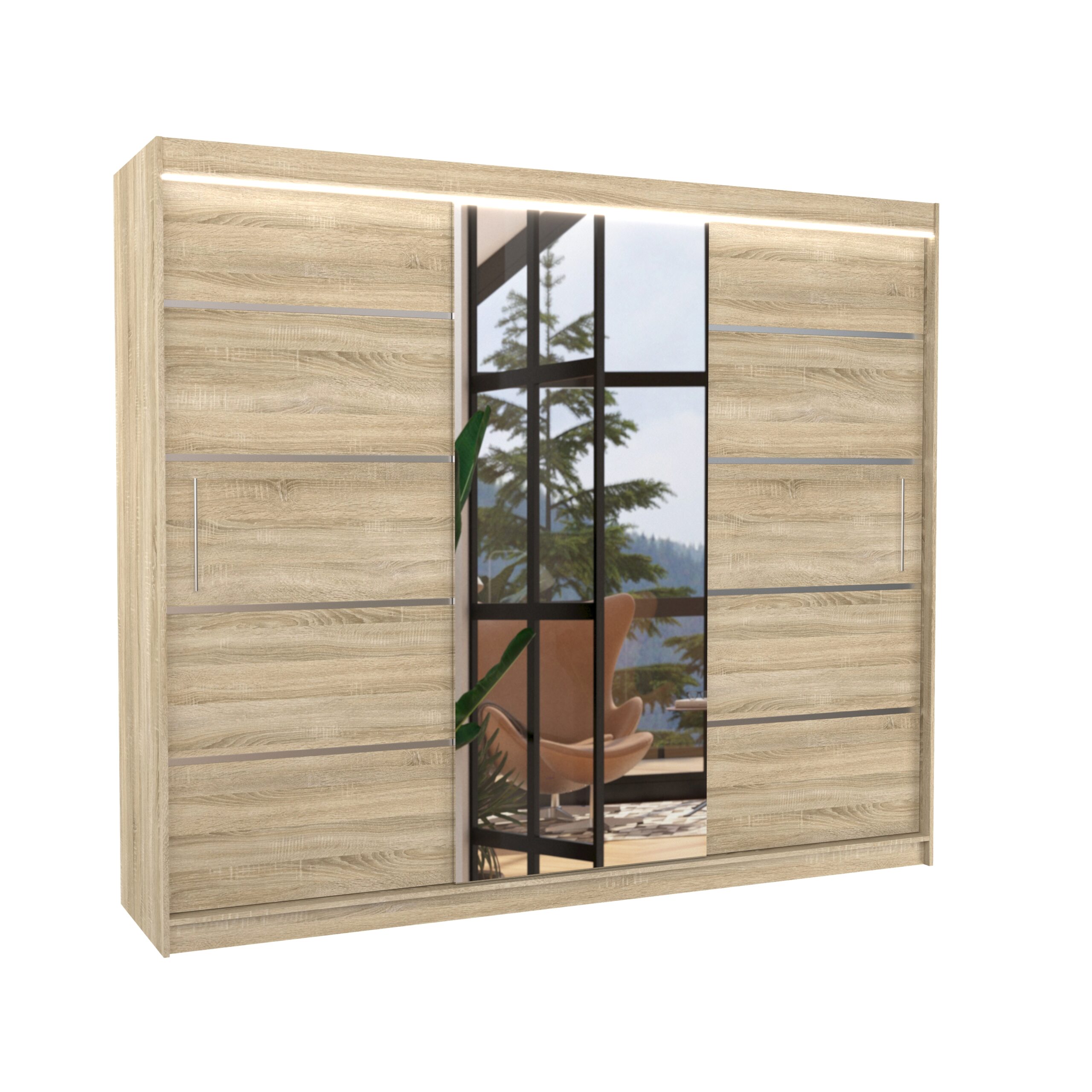 LED tükrös tolóajtós szekrény SALTO 250 - Image 2