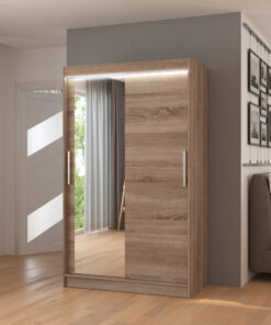 Tükörrel ellátott tolóajtós szekrény BARIO 120