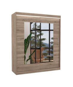 Alternative view of Tolóajtós szekrény tükörrel és LED világítással ROSETTE 180